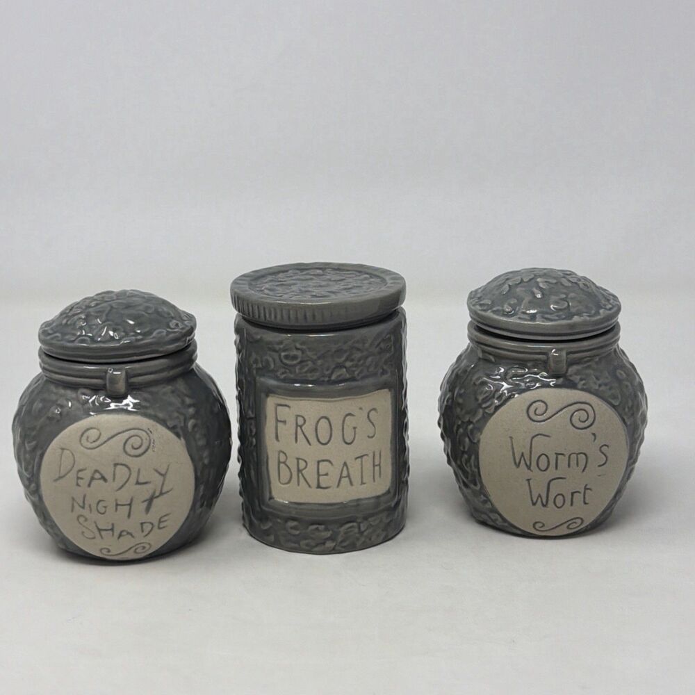 Disney Nightmare Before Christmas Ceramic Potion Jar Canister Set Of 3